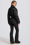 Waterproof Padded Belted Ski Suit in Black