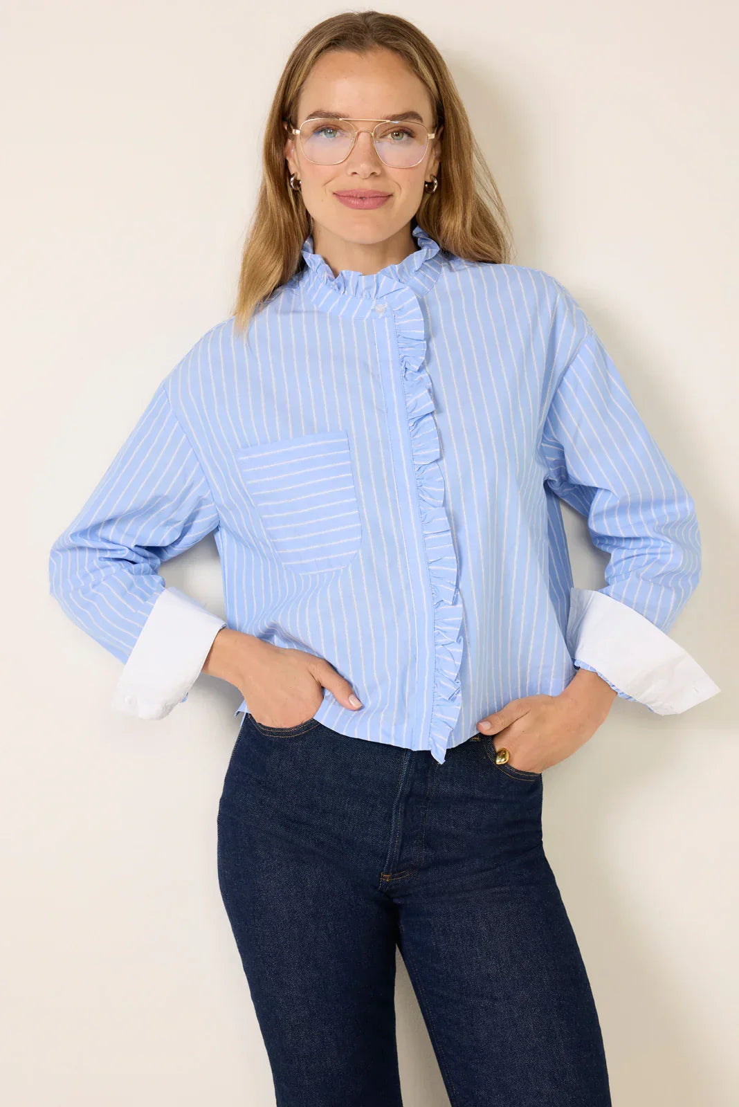 Janna Ruffle Trim Shirt
