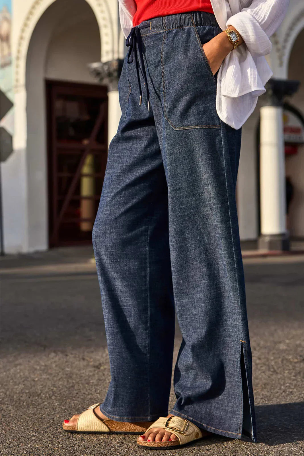 Julia Stretch Linen Lounge Pant