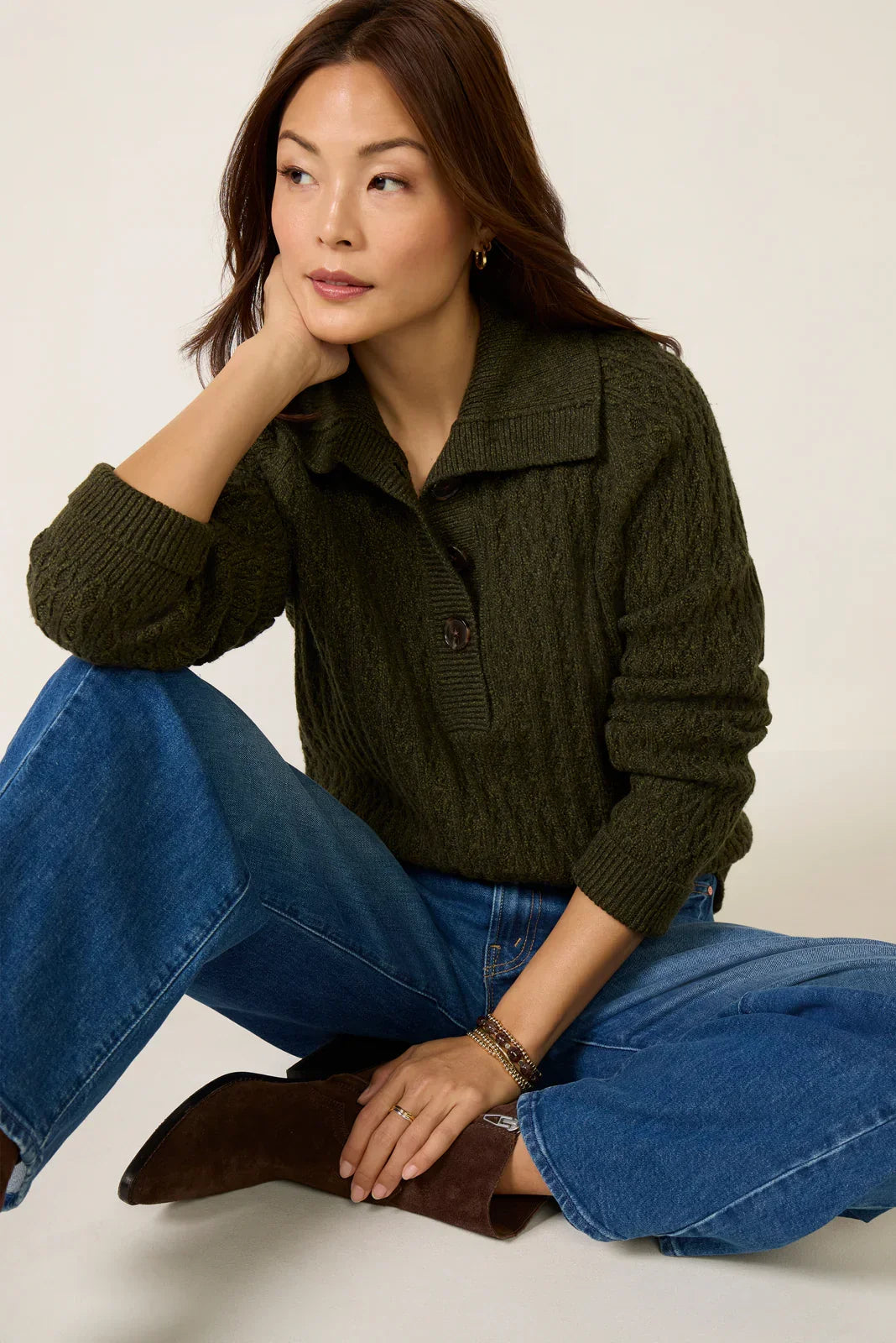 Bridget Half Button Sweater