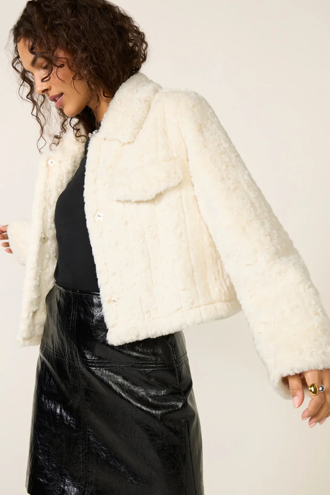 Serene Fur Trucker Jacket