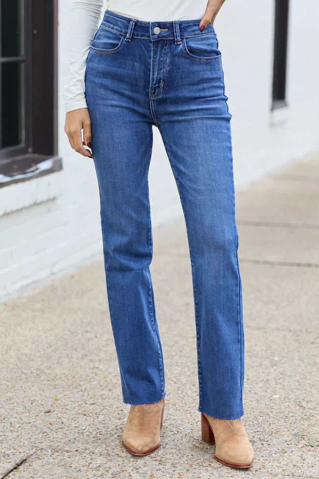 My Favorite Dark Wash Straight Leg Jeans