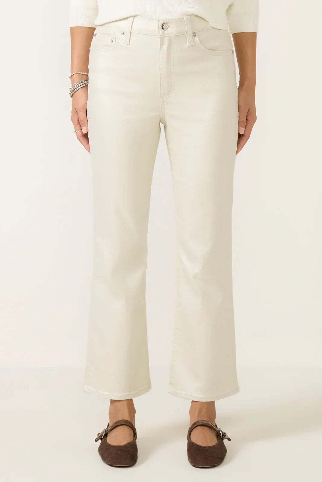 Lennon Cropped Bootcut Coated Jean