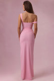 Mesh Draped Corset Gown in Candyfloss Pink