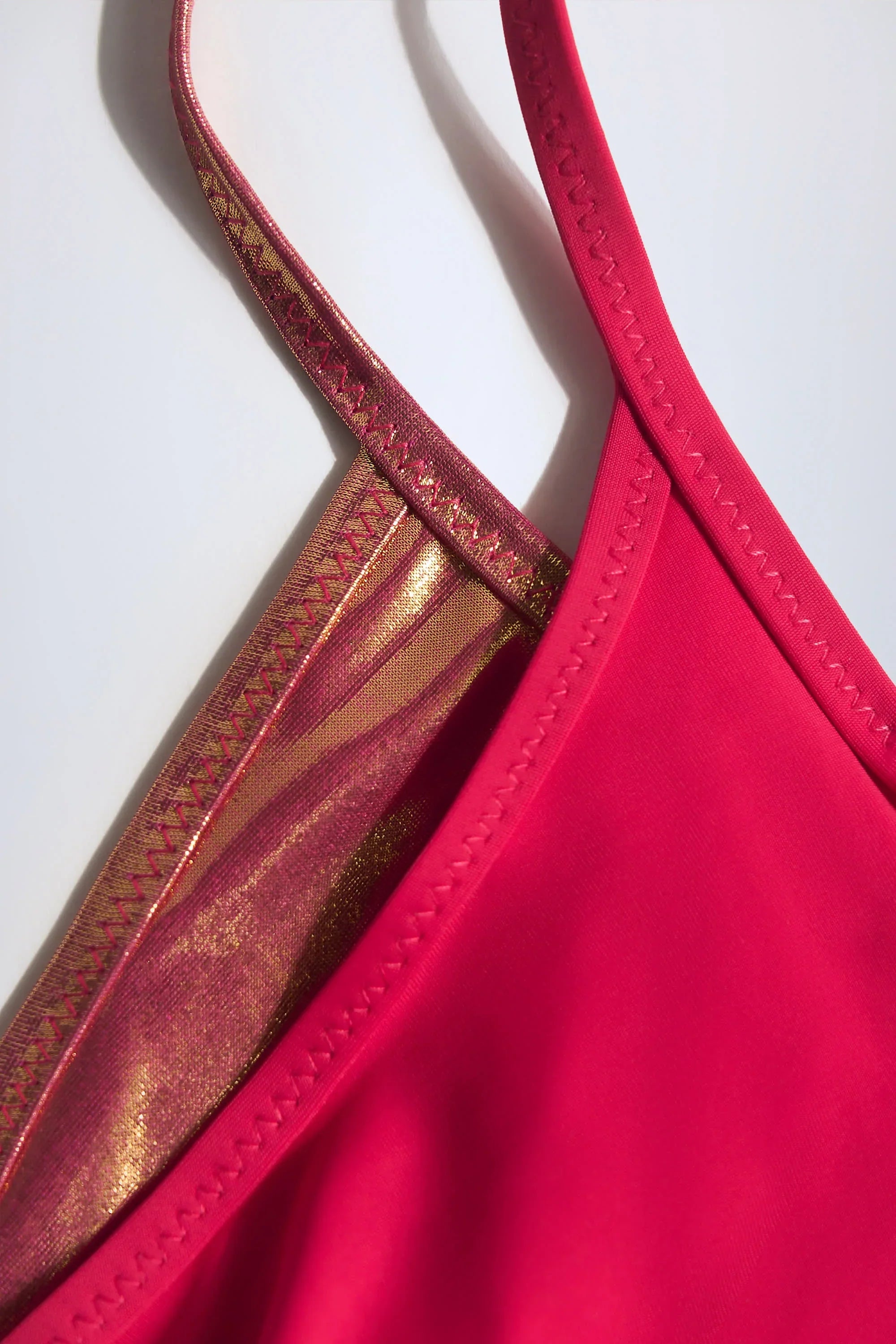 Metallic Layered Swimsuit in Fuchsia